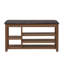 Un long banc à langer réglable en hauteur en bois d'hévéa naturel est livré avec un siège confortable, un espace de rangement dissimulé et de grands compartiments de rangement.-1020899069