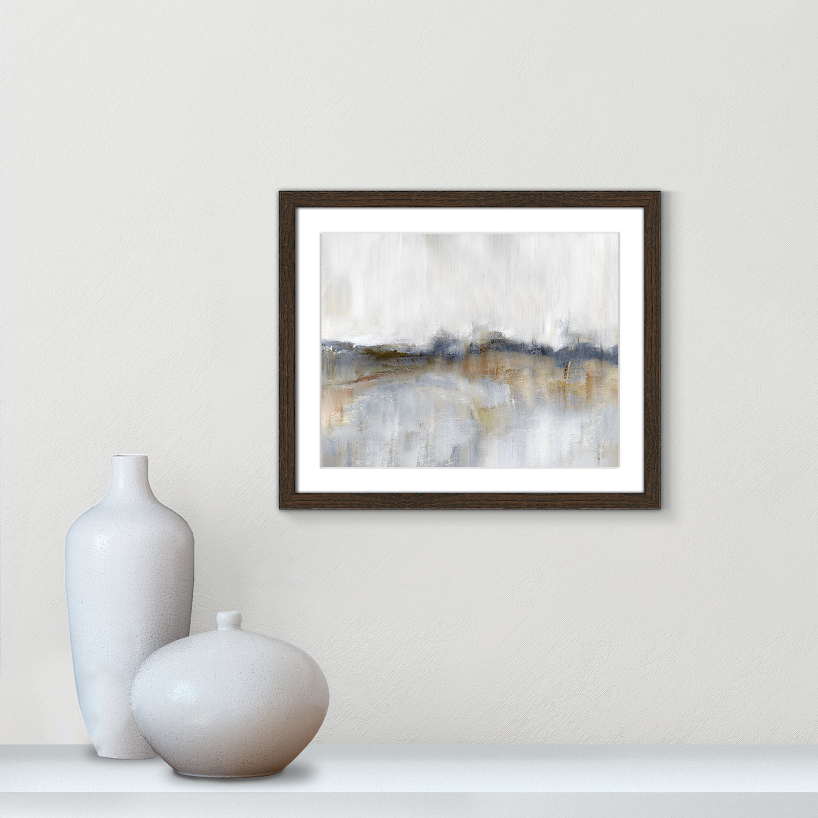 Autumnal Tide by Nan, 16" H x 19" W x 0.75" D, Walnut Framed