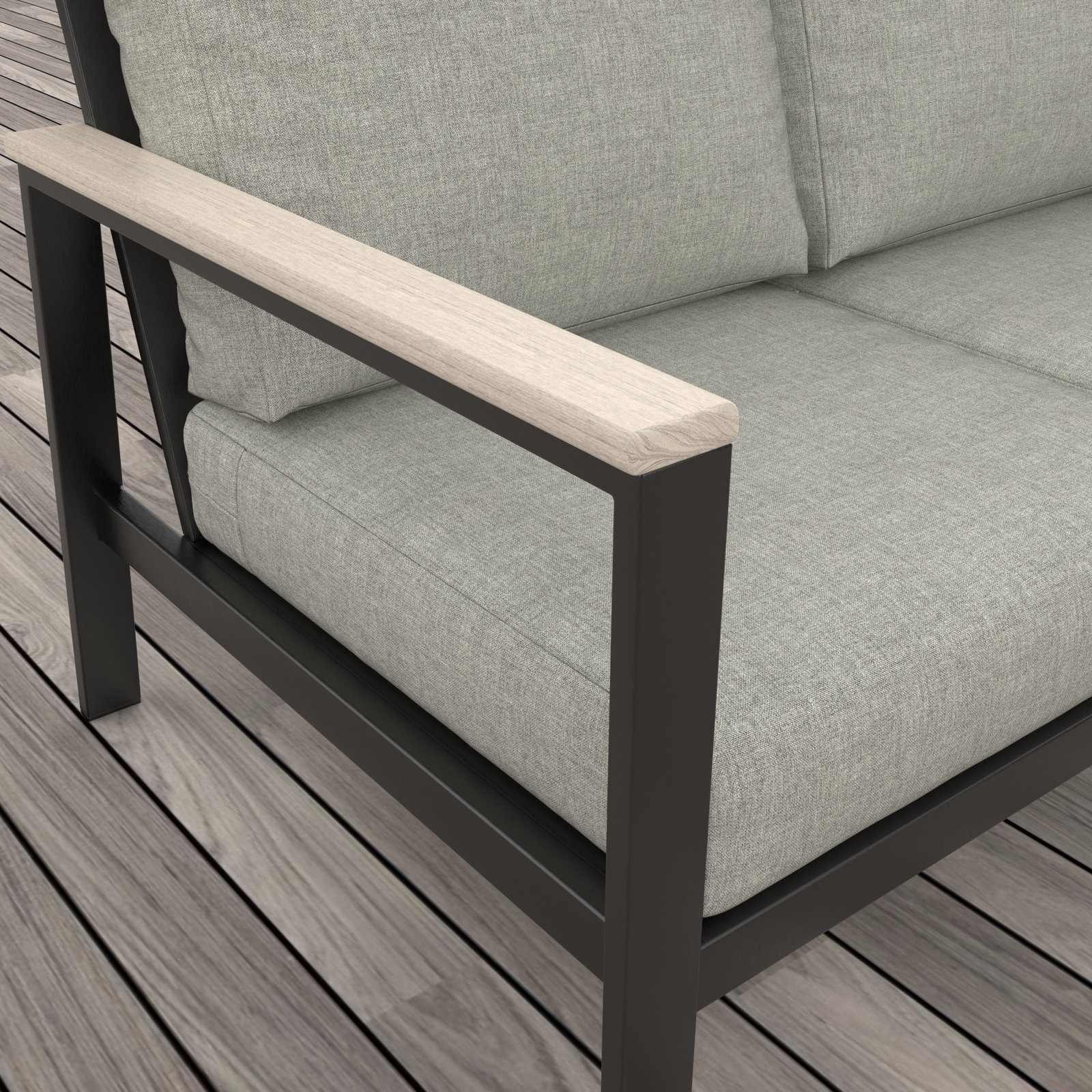 Townsend 80" Sunbrella® Patio Sofa, Canvas Granite Sunbrella® Canvas, Yes, White