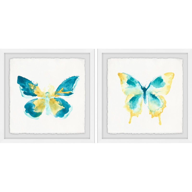 «Butterfly Traces III», ensemble de 2 reproductions encadrées, H 12 po x l 12 po x L 1,5 po