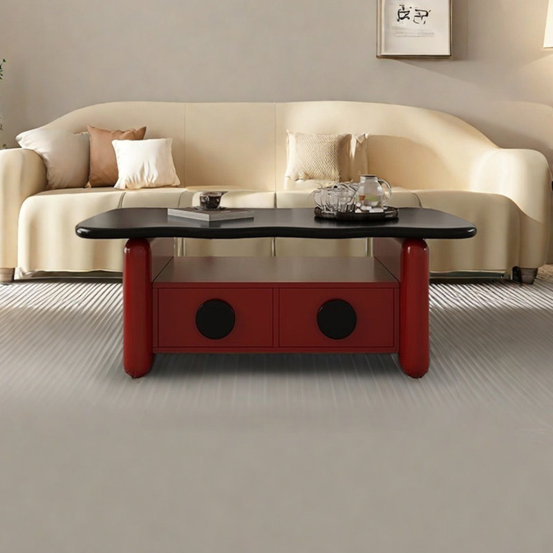 Table basse de style crème, Noir, noir, noir, noir, Rouge