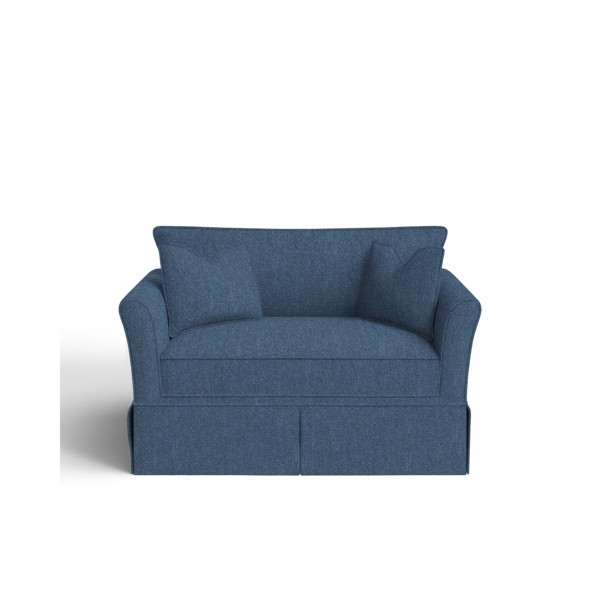 Shelby Upholstered Chair And A Half, Classic Indigo Denim