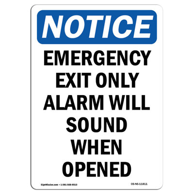 Emergency Exit Only Alarm Will Sign