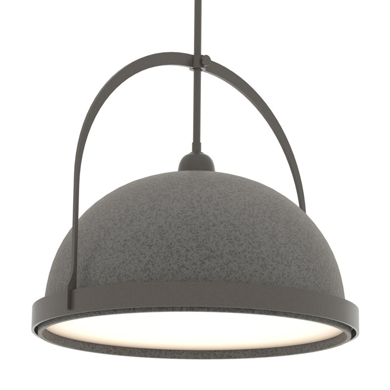 Atlas 1 - Light Single Dome Pendant, 22.3" - 67.3", Dark Smoke, Natural Iron