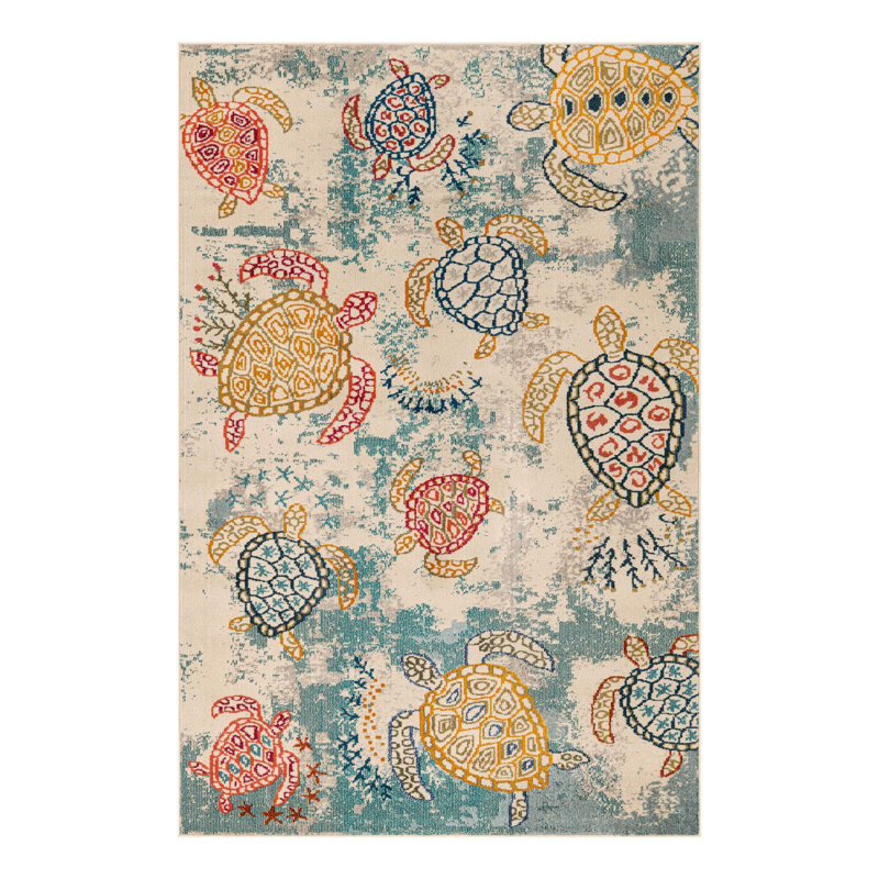 Tapis beige à motif animalier Vargas, Rectangle 3 pi 3 po x 5 pi 3 po