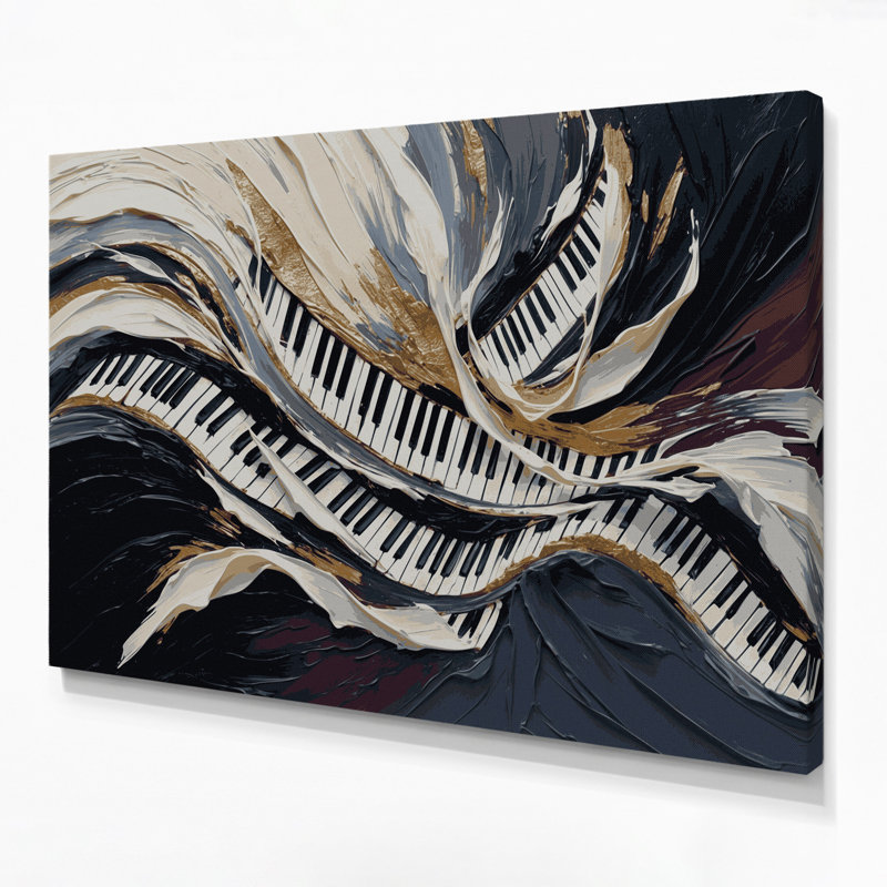 Art musical sur toile gris, H 12 po x l 18 po