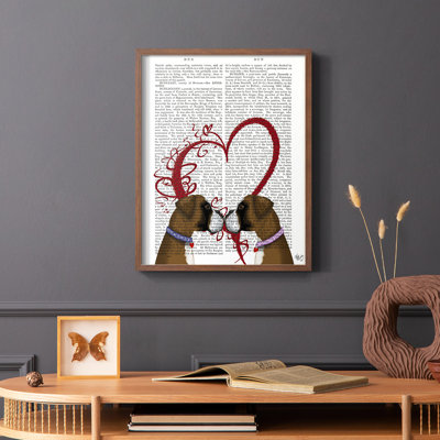Boxer Love Framed Print - Solid Wood