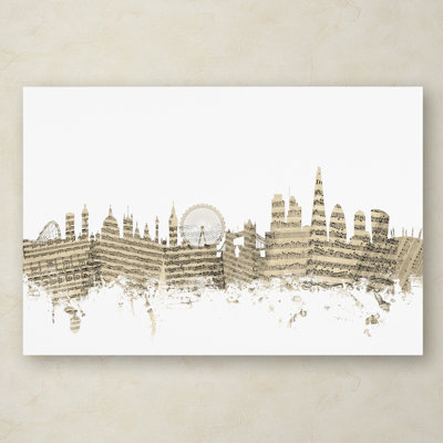 « london england horizon sheet music », impression sur toile tendue