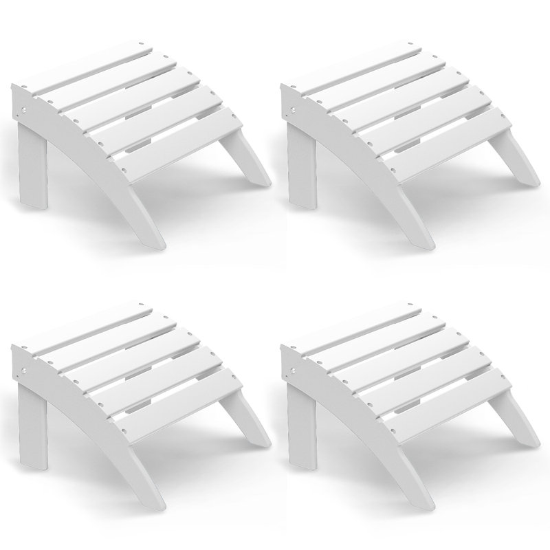 Ensemble de 4 repose-pieds Adirondack Hdpe Classic, Blanc