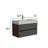Grace 36" Walnut Bathroom Vanity With Glossy  Solid Surface Sink And Soft  Drawers