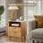 Fluted Nightstand With Charging Station And LED Lighting