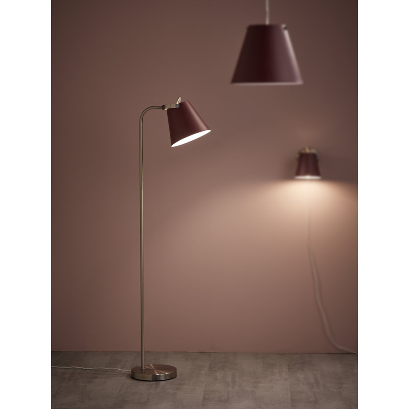 Belisle 139cm Task Floor Lamp, Burgundy / Steel