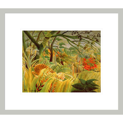 Tiger in a Tropical Storm (Surprised!) by Henri Rousseau -Framed Giclee Print