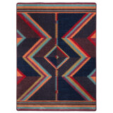 Tapis bleu tissé à la machine Sanni