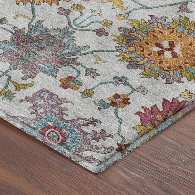 Tapis damassé de qualité supérieure Mayfield AMF2288, Ivoire ivoire, 1 pi 8 po x 2 pi 6 po