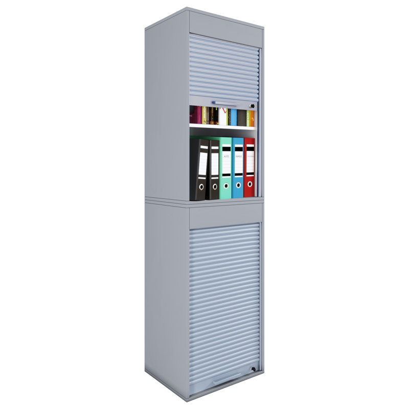 Anihya Storage Cabinet, Grey/Brown/Blue