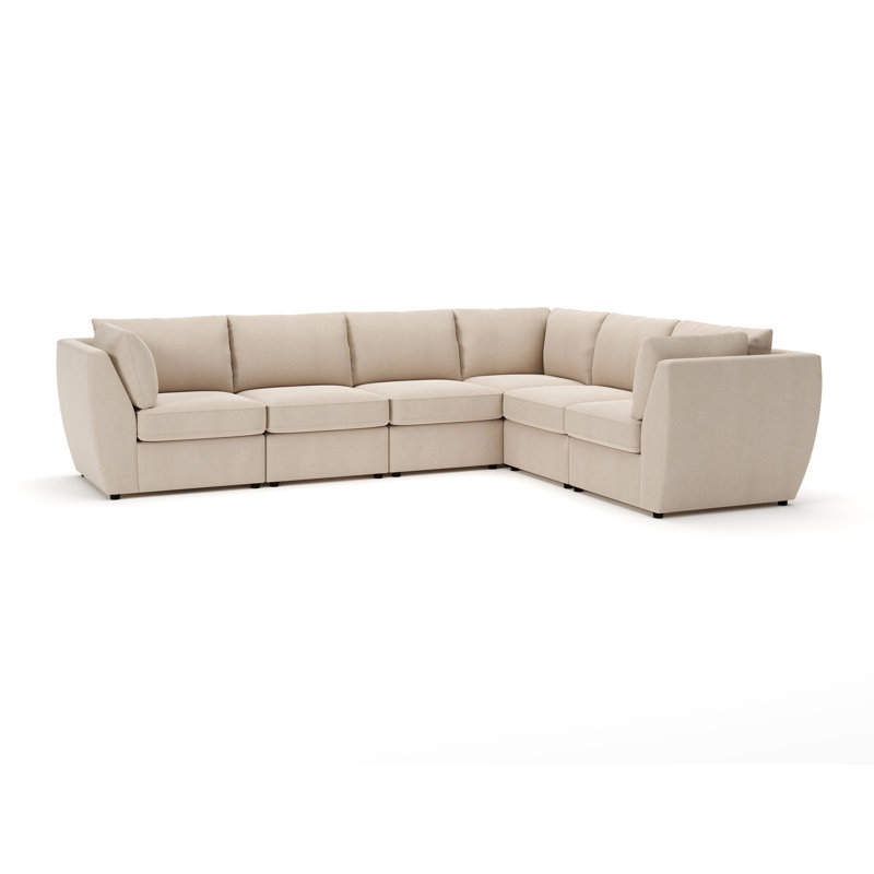 Caldwell 6-Piece Modular Upholstered Sectional, Bella Beach 