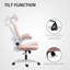 Chaise de bureau ergonomique, chaise de bureau en filet avec support lombaire, rose-1795567602