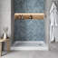 Base de douche 48 po x 32 po en alcôve en acrylique blanc brillant avec bonde droite, bonde incluse-115183298