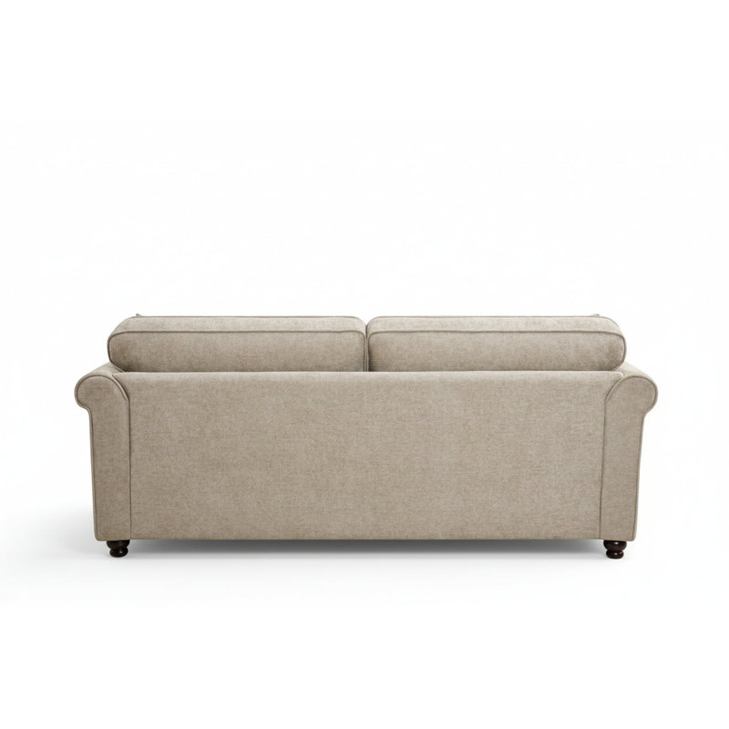 Baldemar 3 Seater Chenille Sofa, Beige