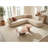 Blush pink marble round nesting coffee table set, 2-piece, polished natural stone for elegant living room layering