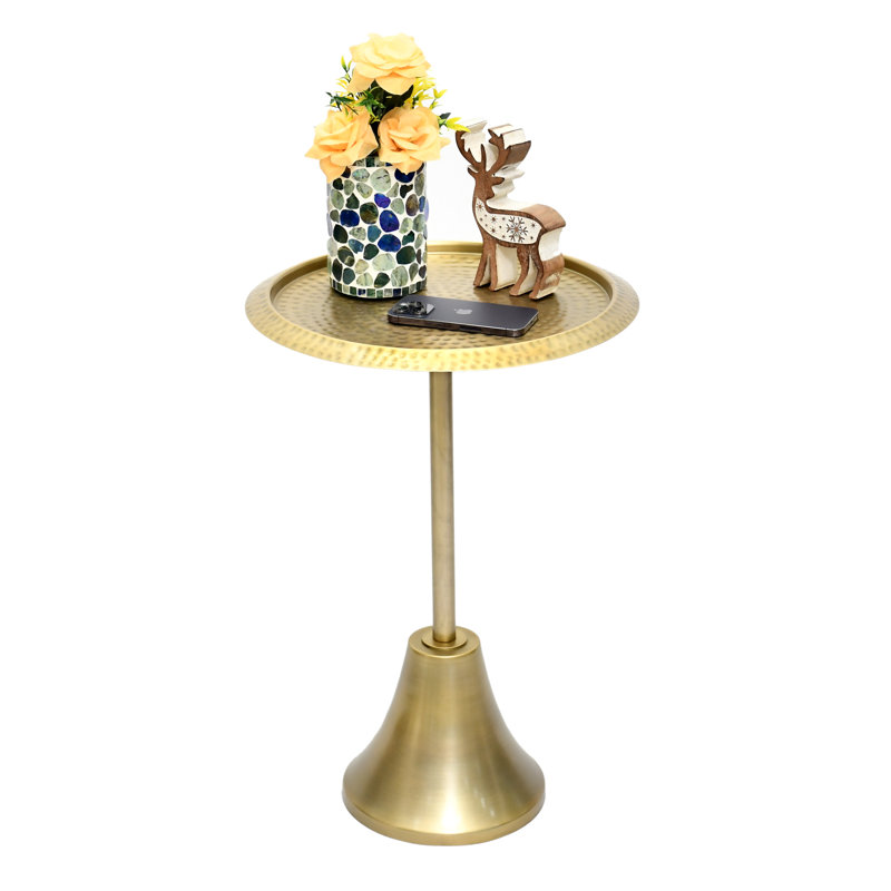 Table d'appoint / verre Marlo, Laiton antique