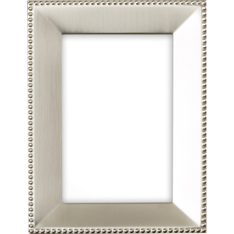 Metal Beaded Picture Frame, Satin Nickel, 12" H x 10.13" W x 1" D