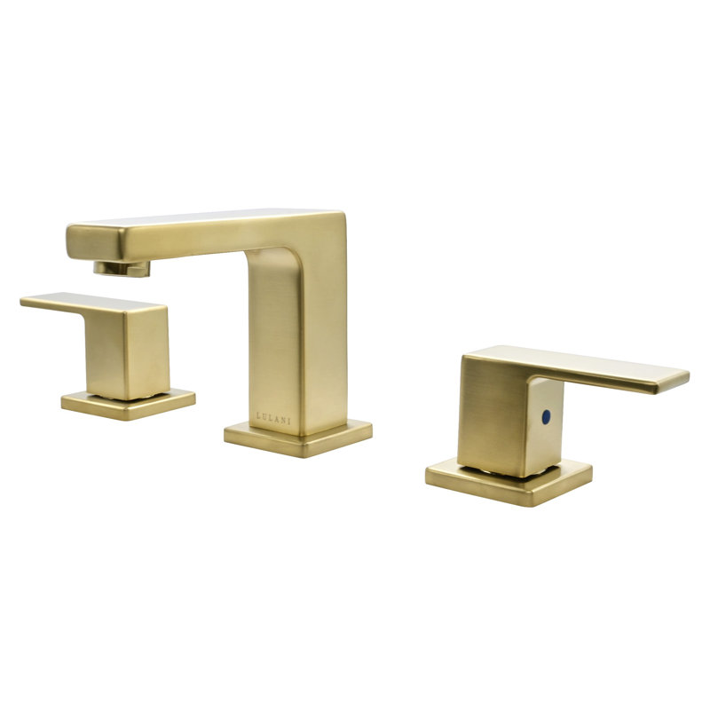 Lulani Widespread Bathroom Faucet with Drain Assembly, Champagne Gold