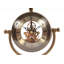 Horloge de table analogique en métal brun