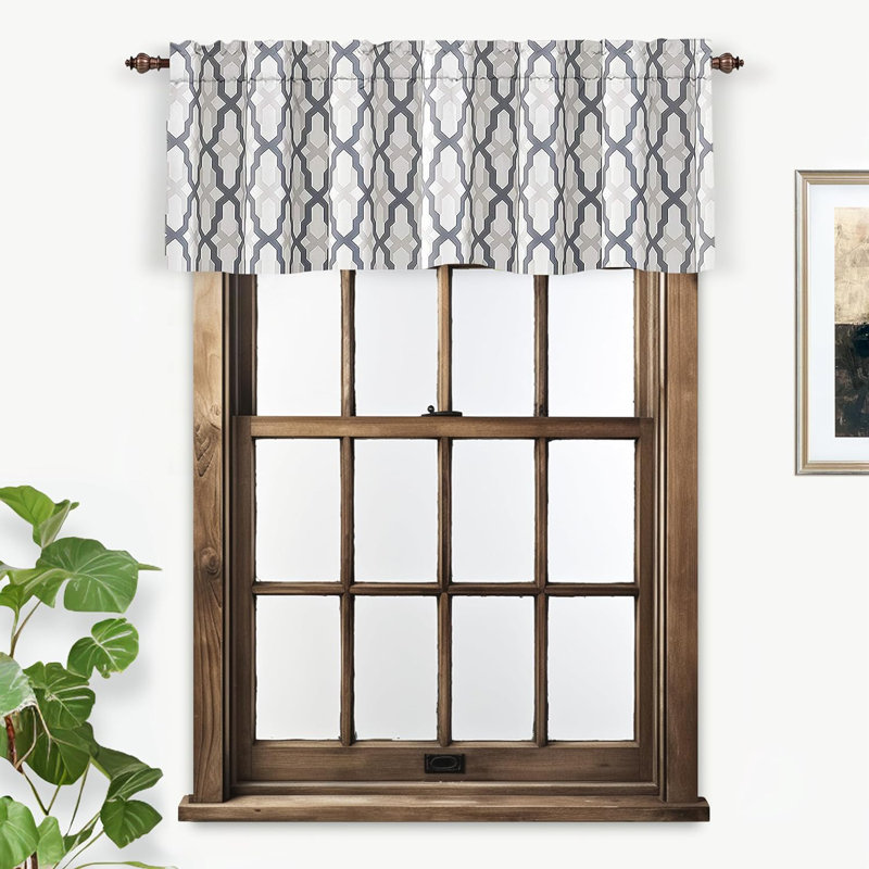Ensemble de 1 tringle à rideaux à cantonnière Elfrida, gris, L 52 po x L 18 po
