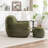 Faux Fur Bean Bag Chair With Ottoman-116702487