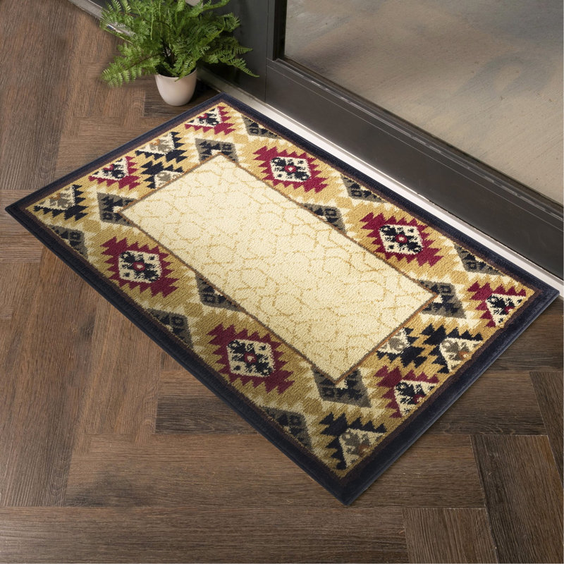 Crème 3 po X 7 pi 3 po Tapis Southwest, Rectangle 5 pi 3 po x 7 pi 3 po