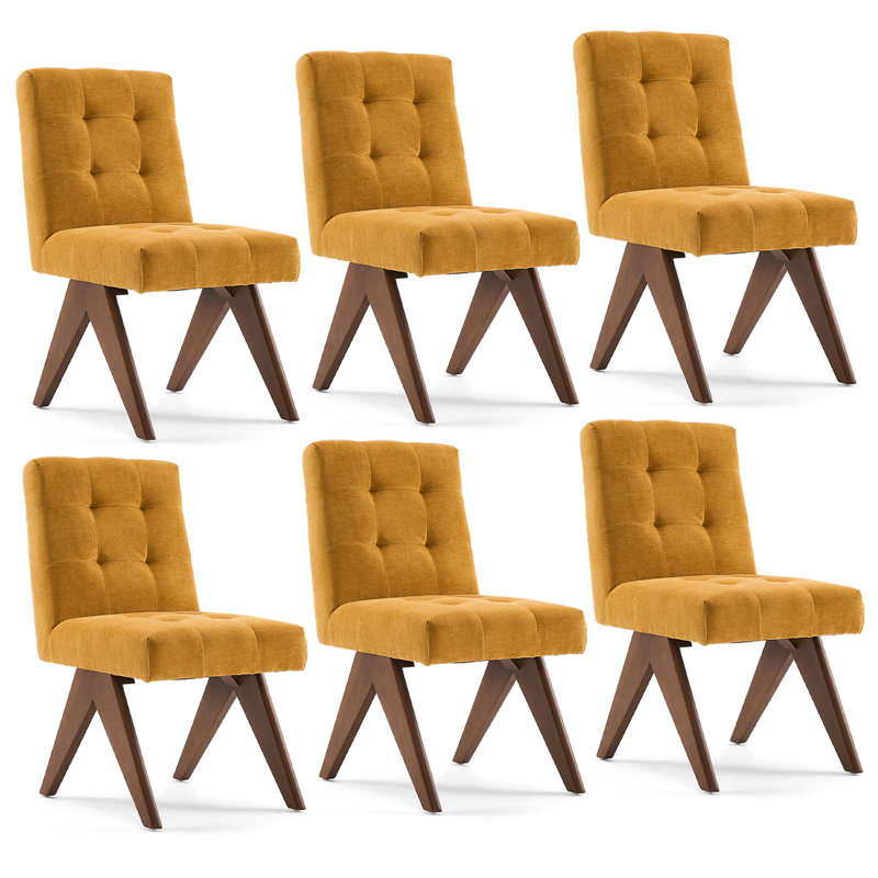 Chaise d'appoint rembourrée en lin Turfed, Jaune