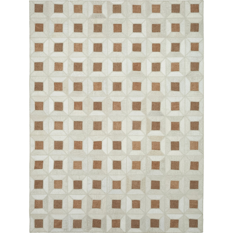 Tapis brun en coton noué à la main Emine