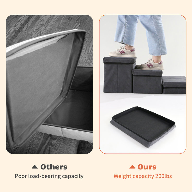 Escalier pour chien pliable à 3 niveaux pour petits chiens de taille moyenne