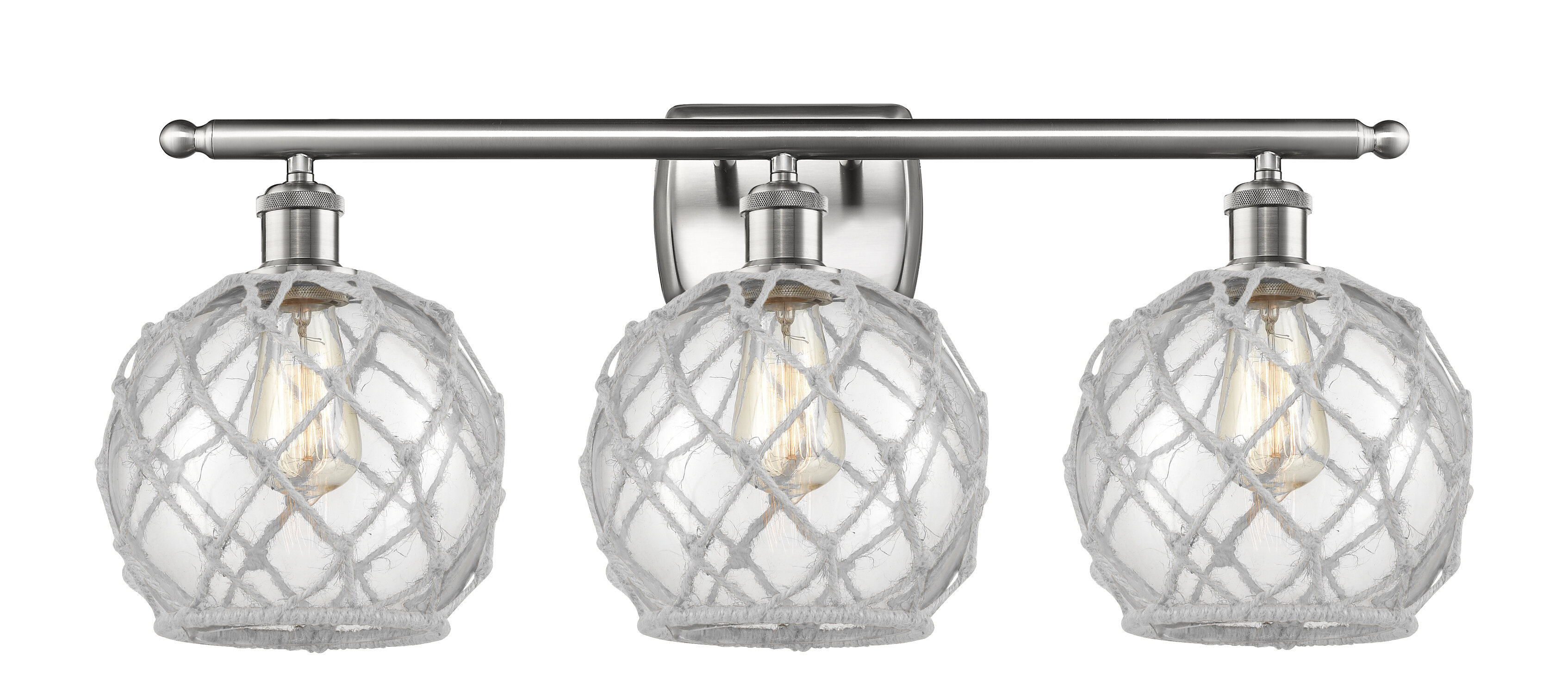 Beachcrest Home™ Appling Farmhouse Rope 3-Light Dimmable Vanity Light ...