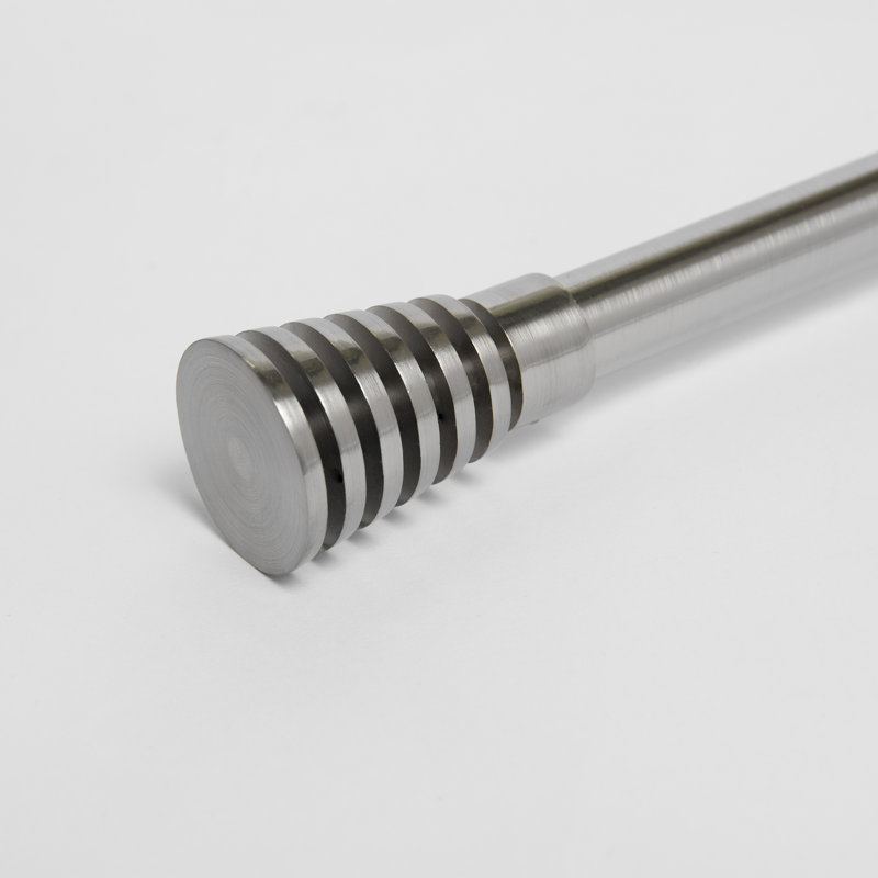 Devoe Adjustable Single Curtain Rod, 2" H x 120" W x 1" D, Silver