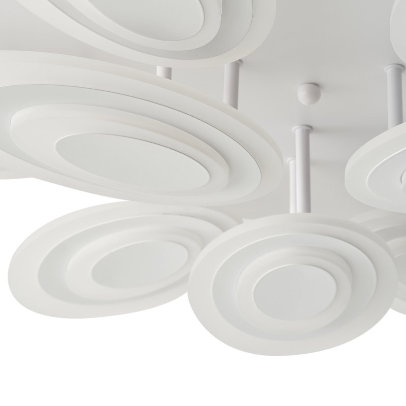 1-Matte white flower shaped LED iron ceiling light
