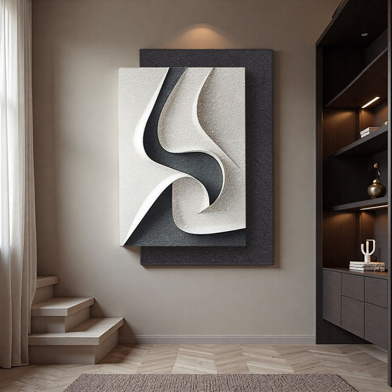 Wabi-Sabi Sandstone Led Wall Art Minimalist Abstract Living Room Decor, 70.87" H x 47.24" W x 1.57" D