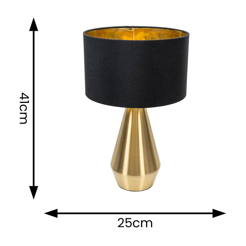 Alamar Metal Table Lamp, Yes, Black 1, Gold