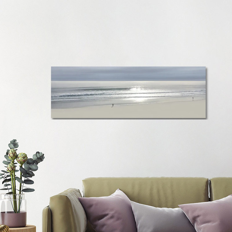 Beach Walk I - reproduction d'art murale encadrée, H 16 po x l 48 po, Toile tendue, Ne s’applique pas