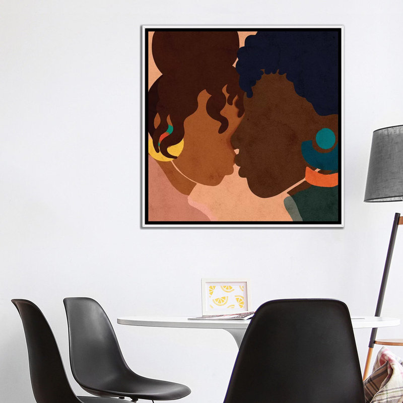 «Close» par Reyna Noriega - reproduction imprimée, H 37 po x l 37 po x P 1,5 po, Pas de tapis, Toile blanche encadrée