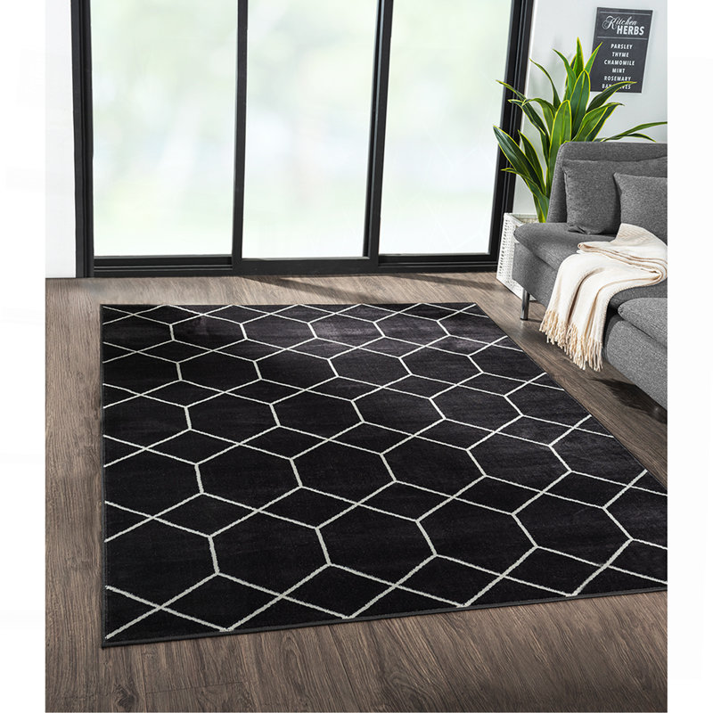 Tapis tissé à motif géométrique Trellis
