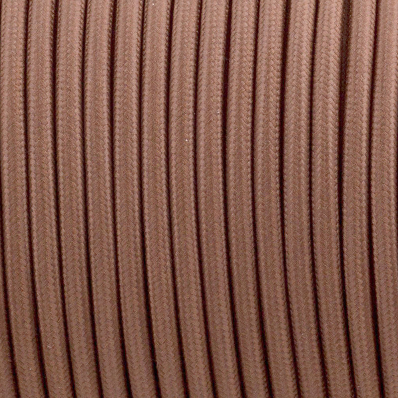 Alasia Cord - Fabric Cable 1m 2 Core Round Electrical Wire for Lamps, Light Brown