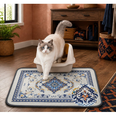 Ce tapis anti-litière lavable à la machine de 24 x 15 pouces utilise un rembourrage doux pour les pattes, une technologie de maille aérée 3D respirante et une base antidérapante pour aider à garder les planchers de la maison propres.