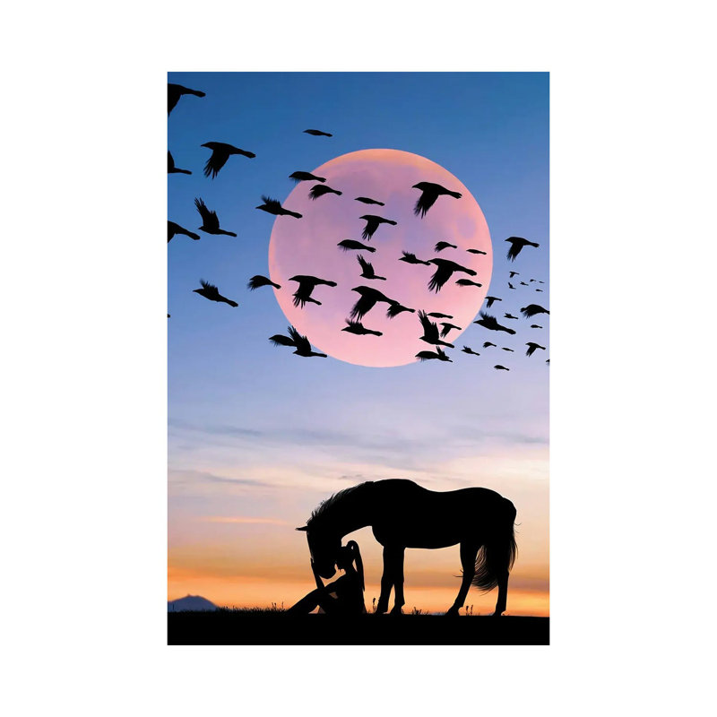 Horse And Woman by Abdullah Evindar - Wrapped Canvas Print, 101.6 cm H x 66.04 cm W x 3.175 cm D