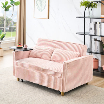 Velours côtelé beige avec table mobile et port de charge, répondant à un style de vie moderne qui répond à vos divers besoins