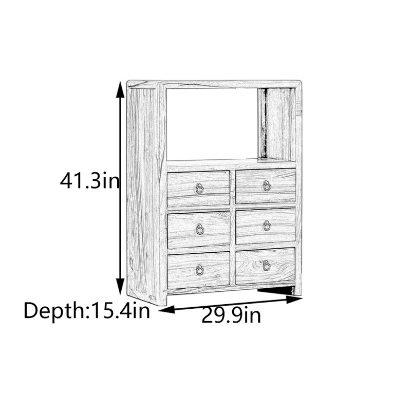 Armoire de couloir à six tiroirs
