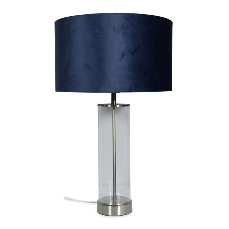 Simonetta Glass Table Lamp, Yes, Silver, Navy