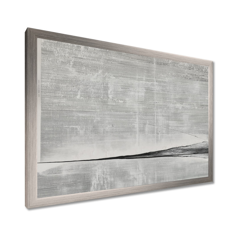 «Gray Black Sahara Desert Horizon», impression murale sur toile, minimaliste gris, Reproduction encadrée, Argent argent